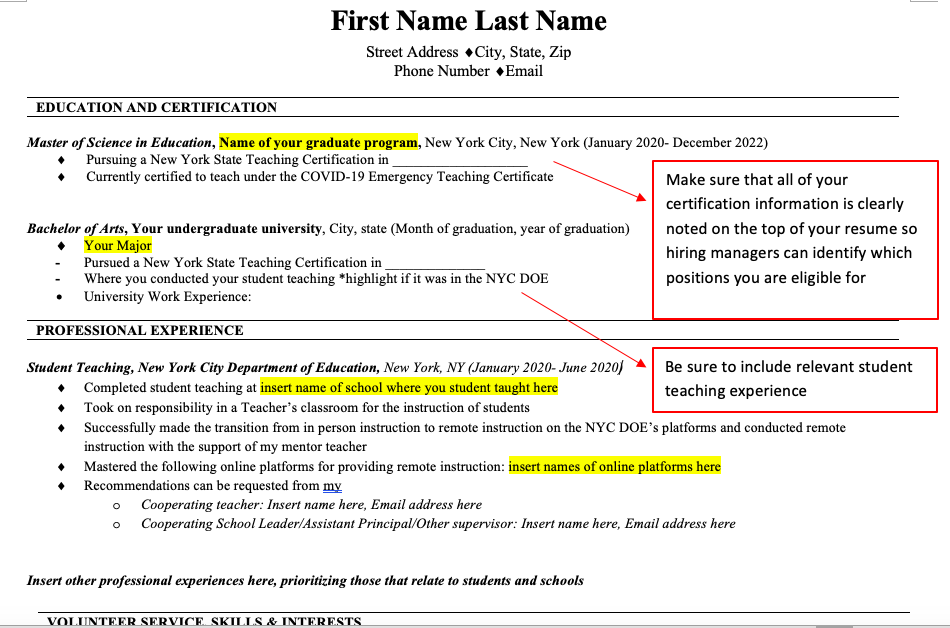 what-should-i-have-on-my-resume-teachnyc